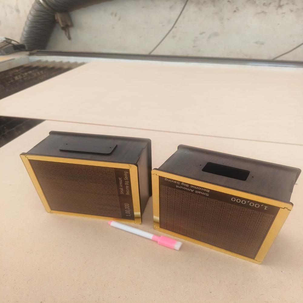 Wooden Money Bank - Shape: Rectangular