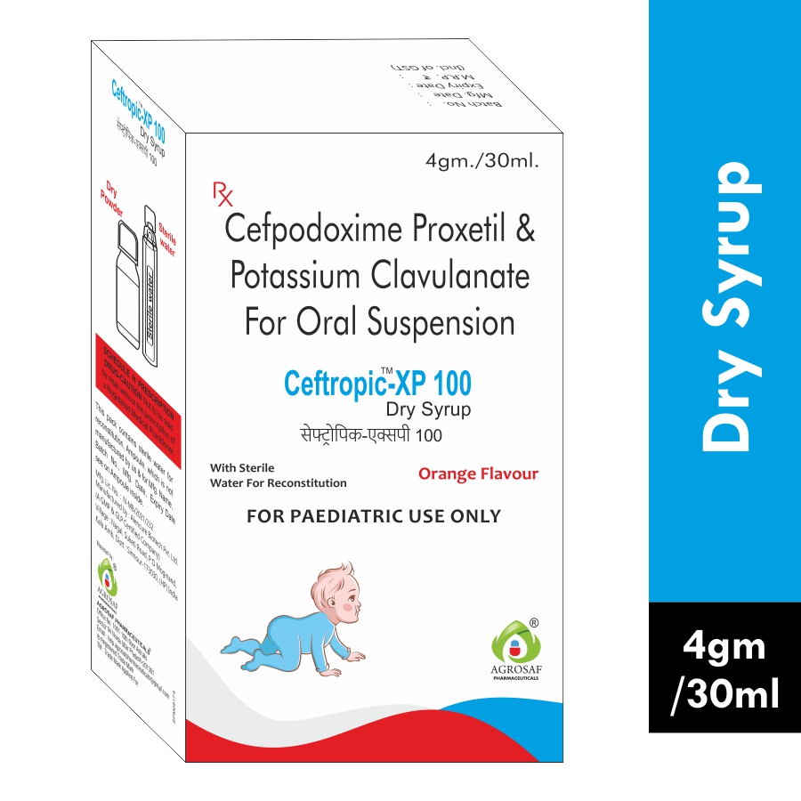 CEFTROPIC XP 100 DRY SYRUP - Cefpodoxime Proxetil (100mg) + Clavulanic Acid (62.50mg)