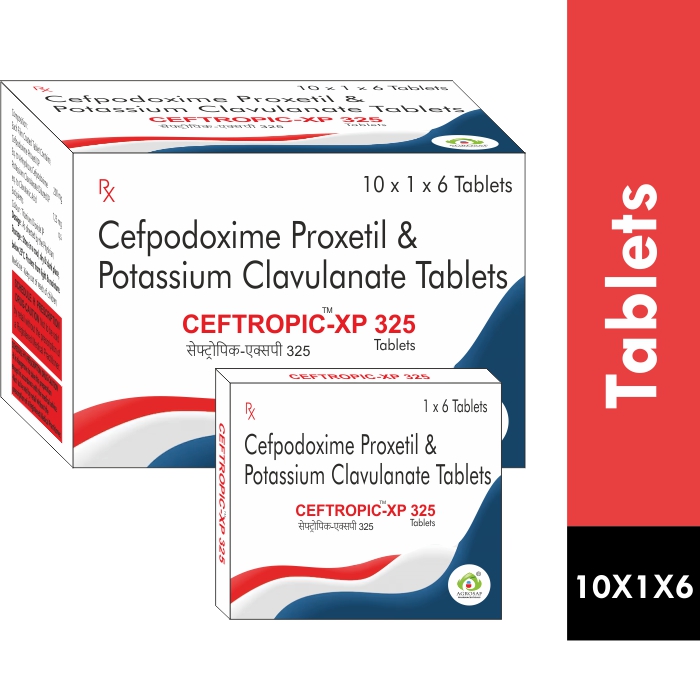 CEFTROPIC XP 325TABLET - Cefpodoxime Proxetil (200mg) + Clavulanic Acid (125mg)