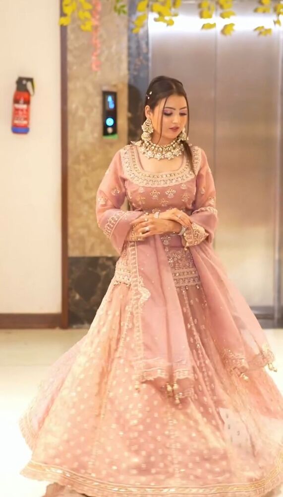 Party Wear Kurti Lehenga - Color: Single