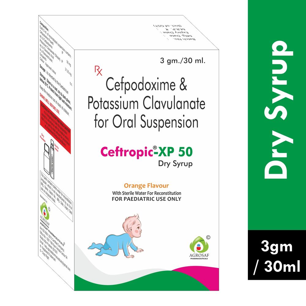CEFTROPIC XP 50 DRY SYRUP - Cefpodoxime Proxetil (50mg) + Clavulanic Acid (31.25mg)