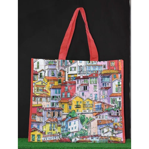 Printed BOPP Bags - HDPE Material, Standard Size | Multi-Color Designs, Eco-Friendly, Strong Cotton String Handle for Shopping & Industrial Use