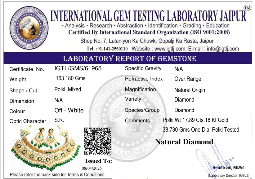 18k Polki Diamond Choker Set