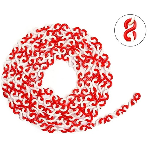 Traffic Cone Plastic Link Chain - Color: White And Red