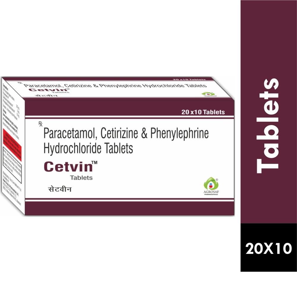 CETVIN TABLET - Cetirizine 5mg + Paracetamol 325mg + Phenylpherine 10mg