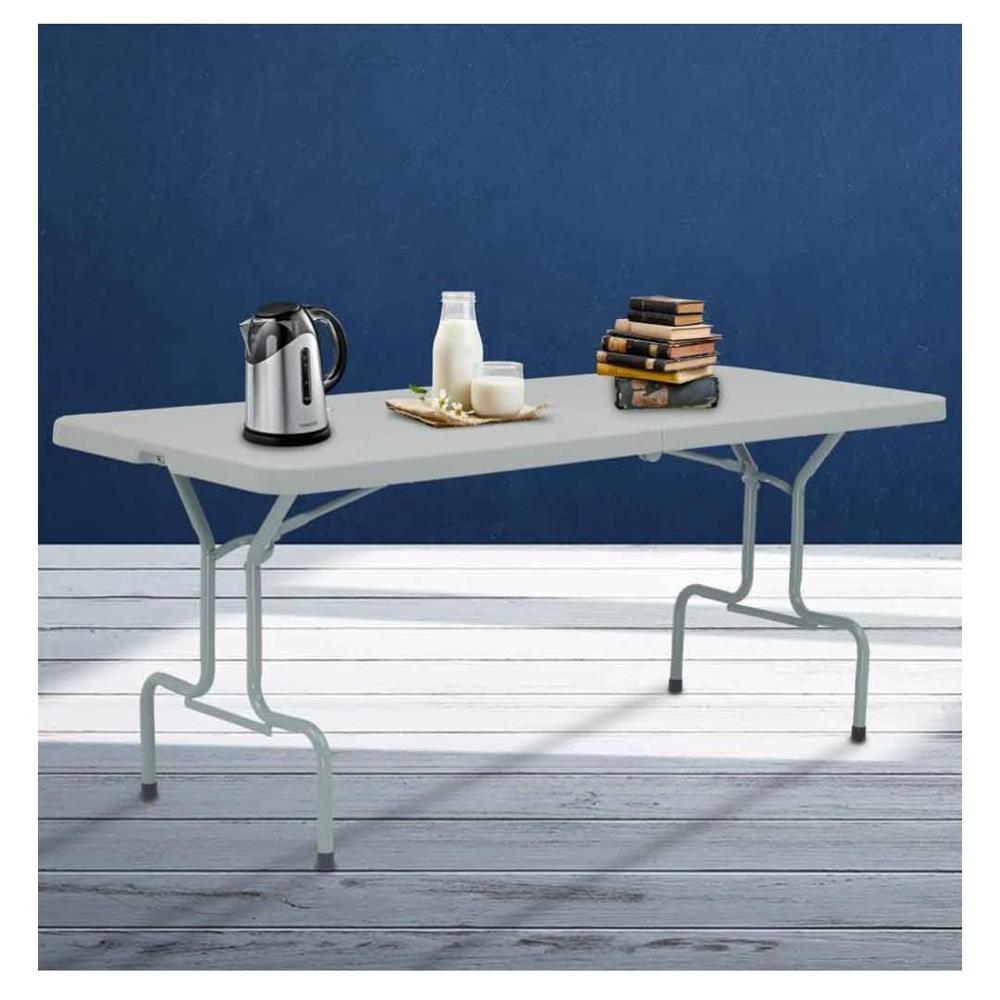 Supreme Sharp Folding Table - Hdpe, 70d X 70w X 20h Centimeters, Grey | Handmade Artwork, Eco-friendly, Smooth Finish, Laminated