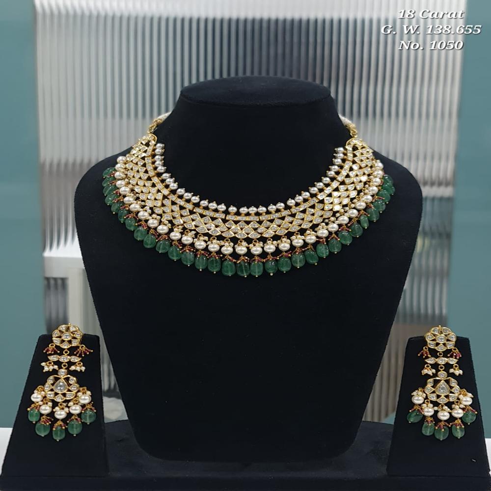 18kt Uncut Diamond Polki Necklace Set
