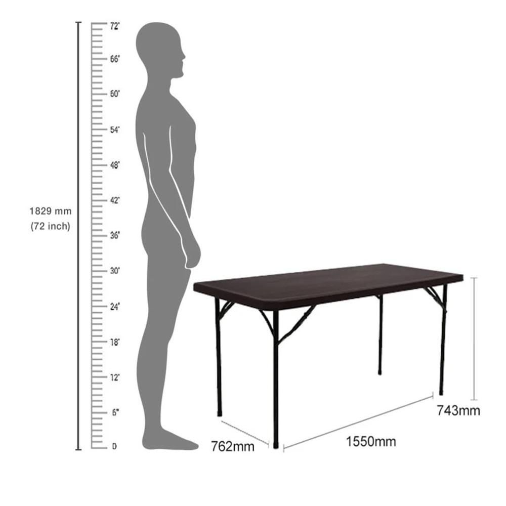 Supreme Buffet Dining Table - Hdpe Material, 76.2 Cm X 74.3 Cm X 155 Cm , Weatherproof, Foldable, Eco-friendly, Easy To Transport & Store