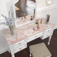Waterproof Marble Wallpaper Self Adhesive Apricot Pink Vinyl Wall Paper