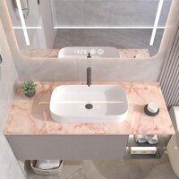 Waterproof Marble Wallpaper Self Adhesive Apricot Pink Vinyl Wall Paper