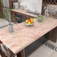 Waterproof Marble Wallpaper Self Adhesive Apricot Pink Vinyl Wall Paper