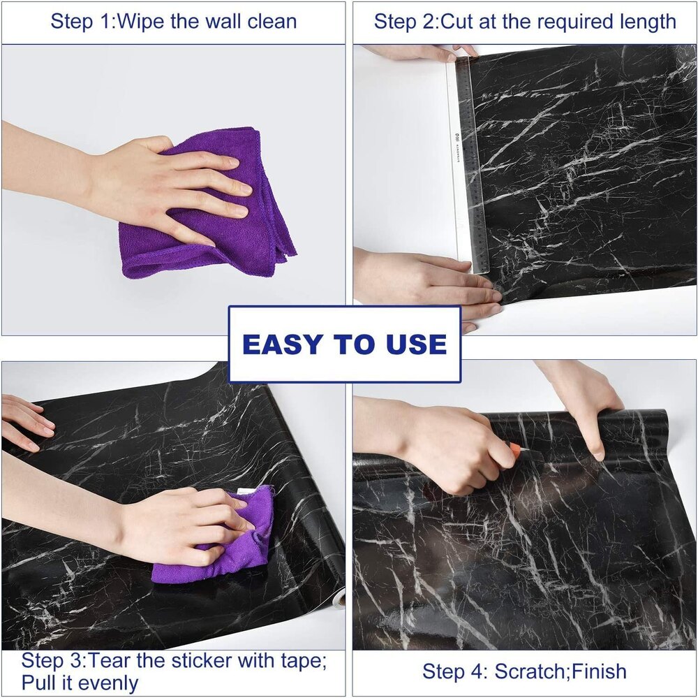 Black Marble Wallpaper Self Adhesive Wallpaper