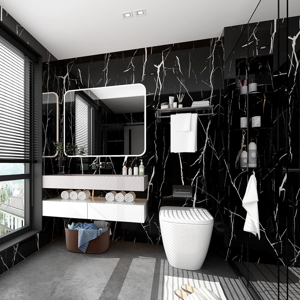 Black Marble Wallpaper Self Adhesive Wallpaper