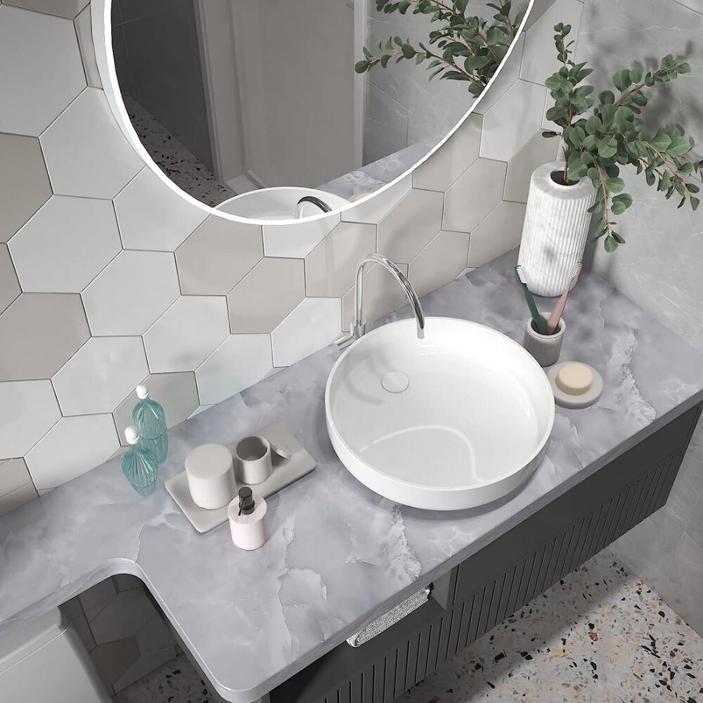 Waterproof Grey Marble Self Adhesive Wallpaper