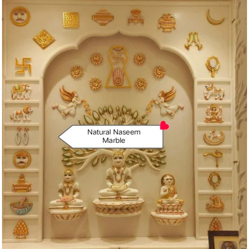 Jain Marble Temple For Home - Color: Golden
