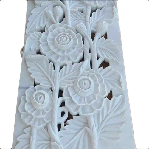 Floral White Marble Carving