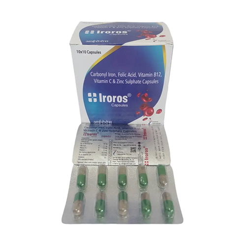 Iroros Capsule (Carbonyl Iron 100mg , Folic Acid 1.5mg, Vitamin B12 15mcg Vit