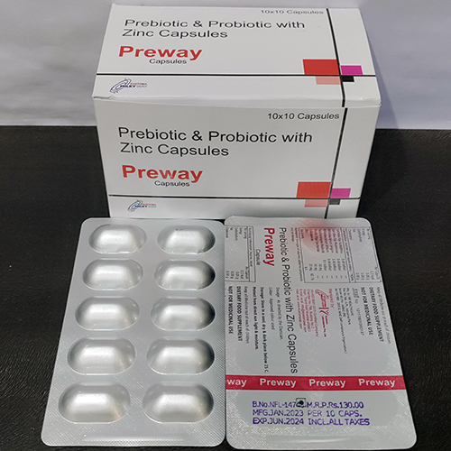 Preway कैप्सूल (जिंक कैप्सूल के साथ प्रीबायोटिक और प्रोबायोटिक)