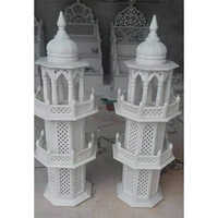 White Marble Masjid Minar - Pattern: Antique