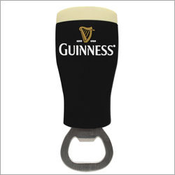 Bottle Opener - Stainless Steel, Pint Glass-Shaped Design, Black & Cream Color | Custom Branding with Unique Guinness Logo, Smooth Finish