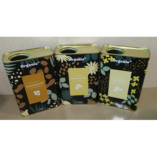 1 Ltr Oil Tin Cans - Color: Multicolor