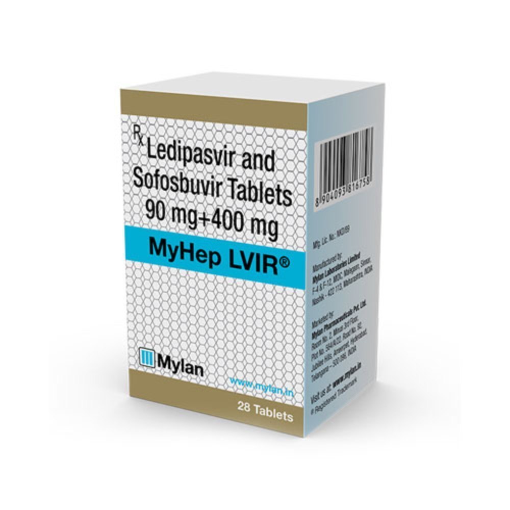 Myhep Lvir Ledipasvir (90mg) + Sofosbuvir (400mg)  Tablet 