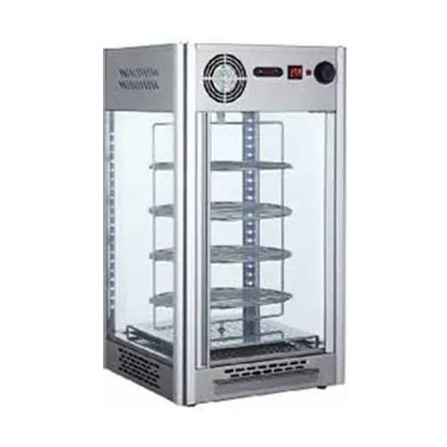 Four Side Display Cold And Hot Showcase With Rotating Shelves