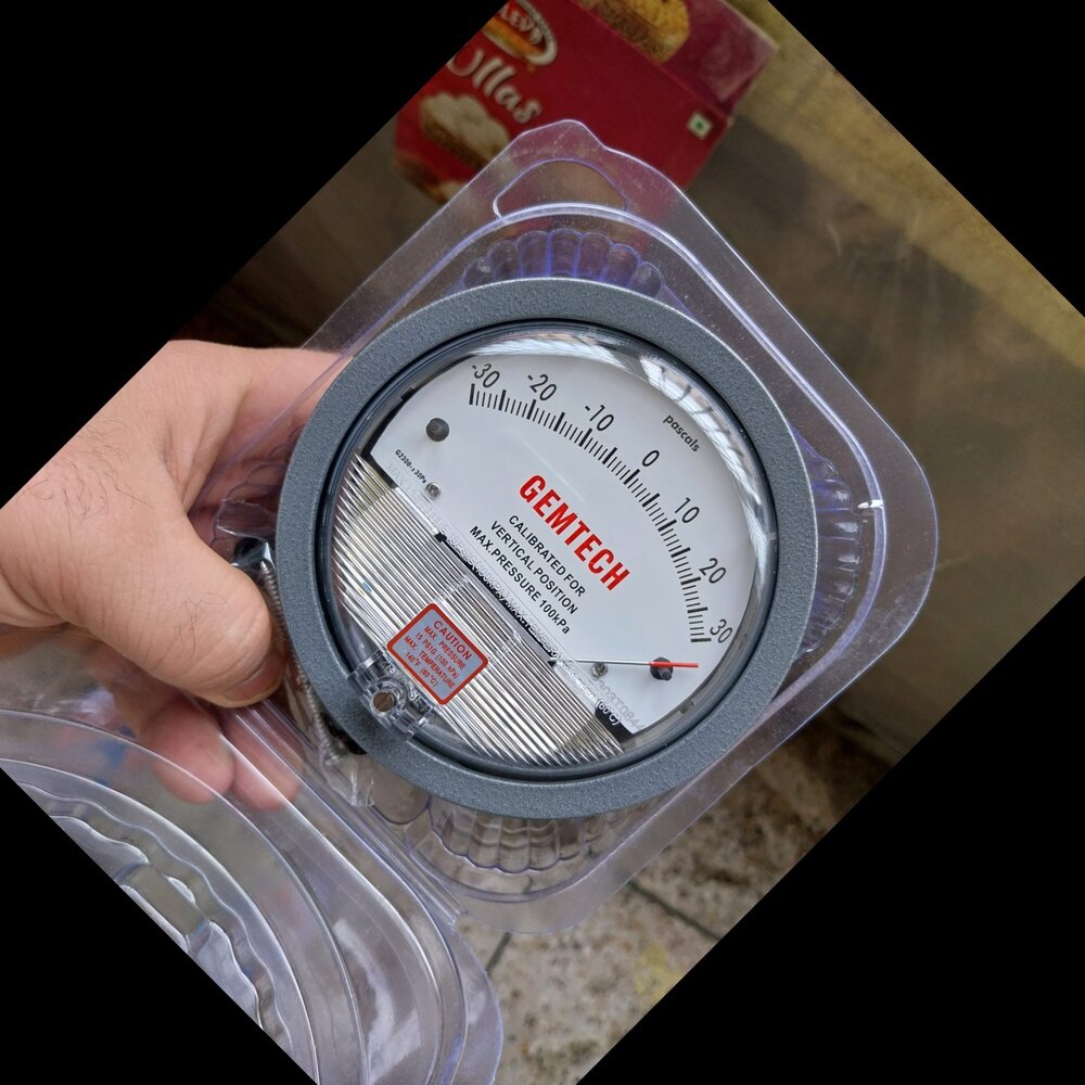 GEMTECH Differential Pressure Gauge Range 30-0-30 Pascal