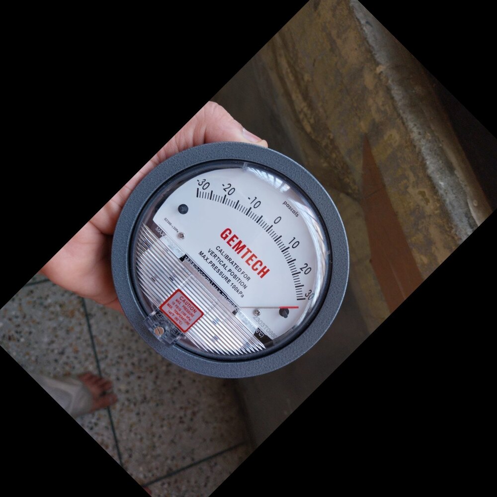 GEMTECH Differential Pressure Gauge Range 30-0-30 Pascal