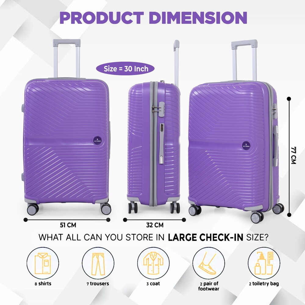 purple 28 inch trolley bag