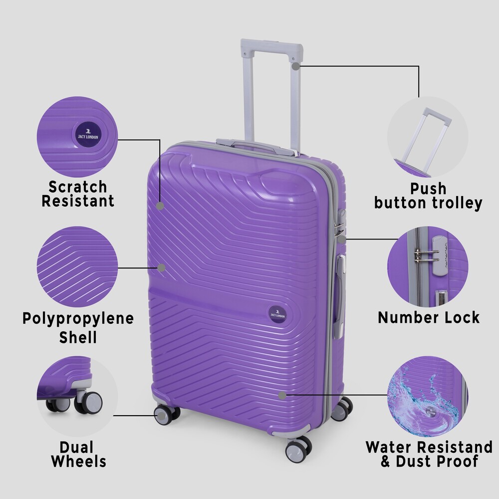 purple 28 inch trolley bag
