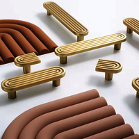 Amber Knob | Kitchen Cabinet Knob | Drawer Knob | Dresser Knob | Cupboard Knob | Closet Knob | Furniture Knob | Line Knob | Wardrobe Knob - Color: Matte Gold