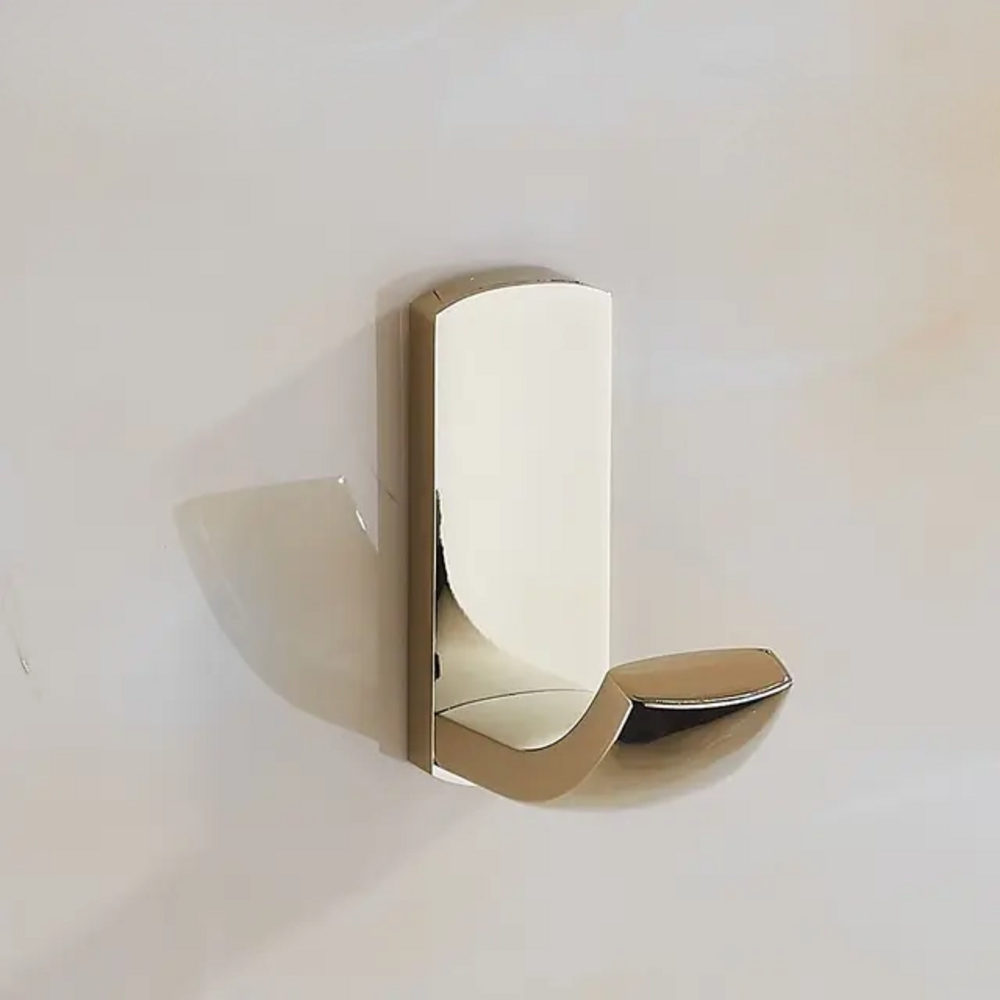 Brook Brass Hooks | Robe Hook | Kitchen Hook | Decorative Hook | Coat Hook | Adhesive Hook - Color: Matte Gold