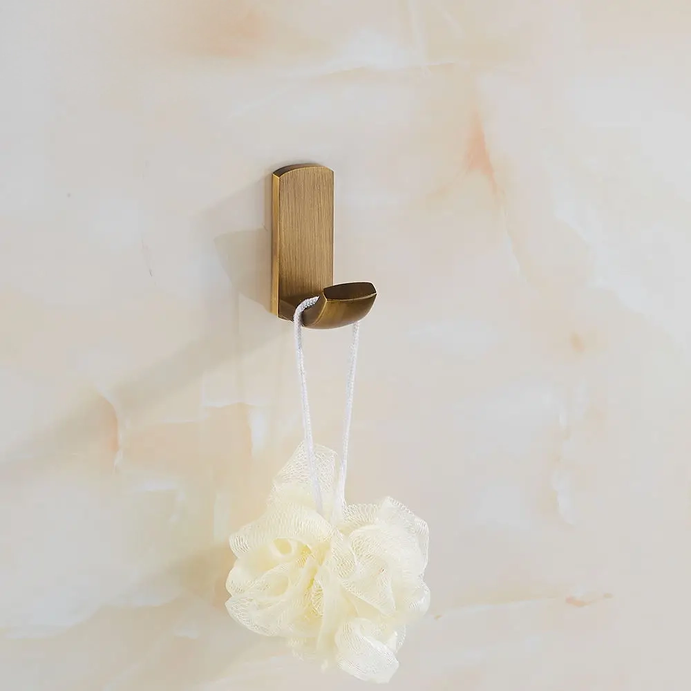 Brook Brass Hooks | Robe Hook | Kitchen Hook | Decorative Hook | Coat Hook | Adhesive Hook - Color: Matte Gold