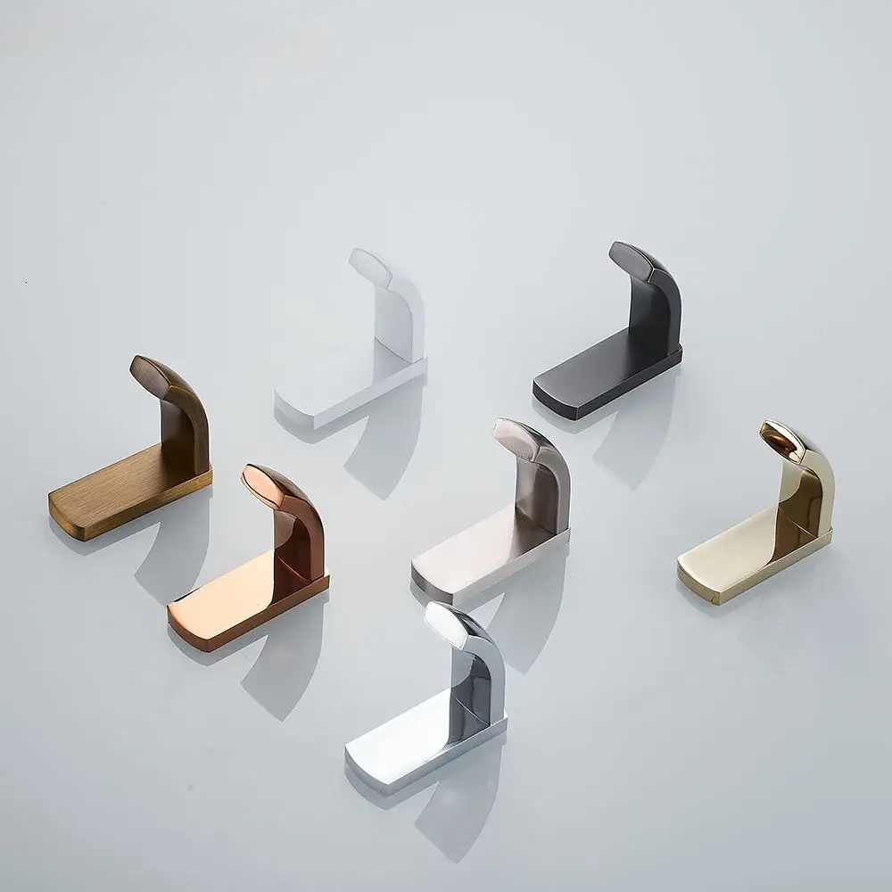 Brook Brass Hooks | Robe Hook | Kitchen Hook | Decorative Hook | Coat Hook | Adhesive Hook - Color: Matte Gold