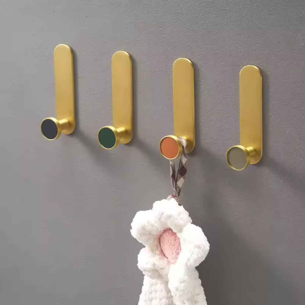 Maple Brass Hooks | Bathroom Hook | Kitchen Hook | Hallway Wall Hook | Coat Hook - Color: Matte Gold