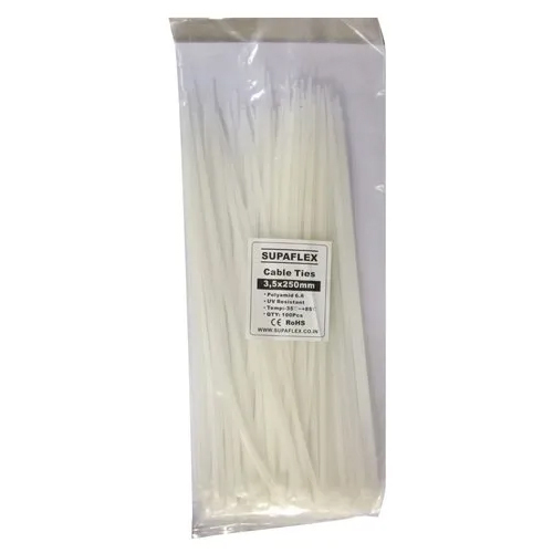 Supa Flex White Plastic Cable Tie - Application: Industrial