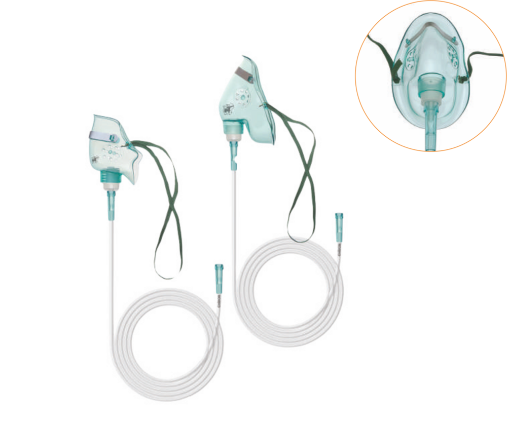 Oxygen Mask - Plastic, Foldable Design For Adult And Paediatric Use | Compatible With Surgical Kits, Manual Power Source