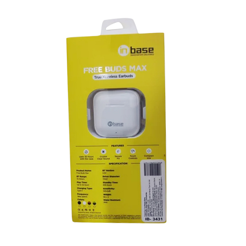 In Base Mobile White Wireless Earbuds - Battery Backup: Upto 32 Hours