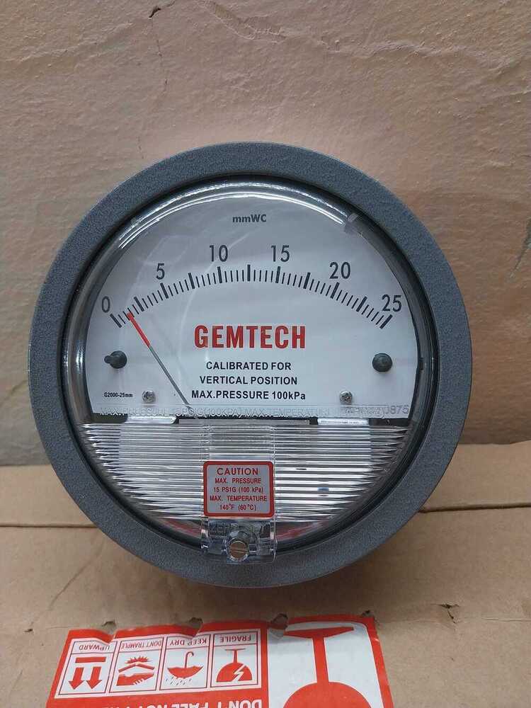 Gemtech_differential Pressure Gauge In Bhongaon Uttar Pradesh - Color: White / Black