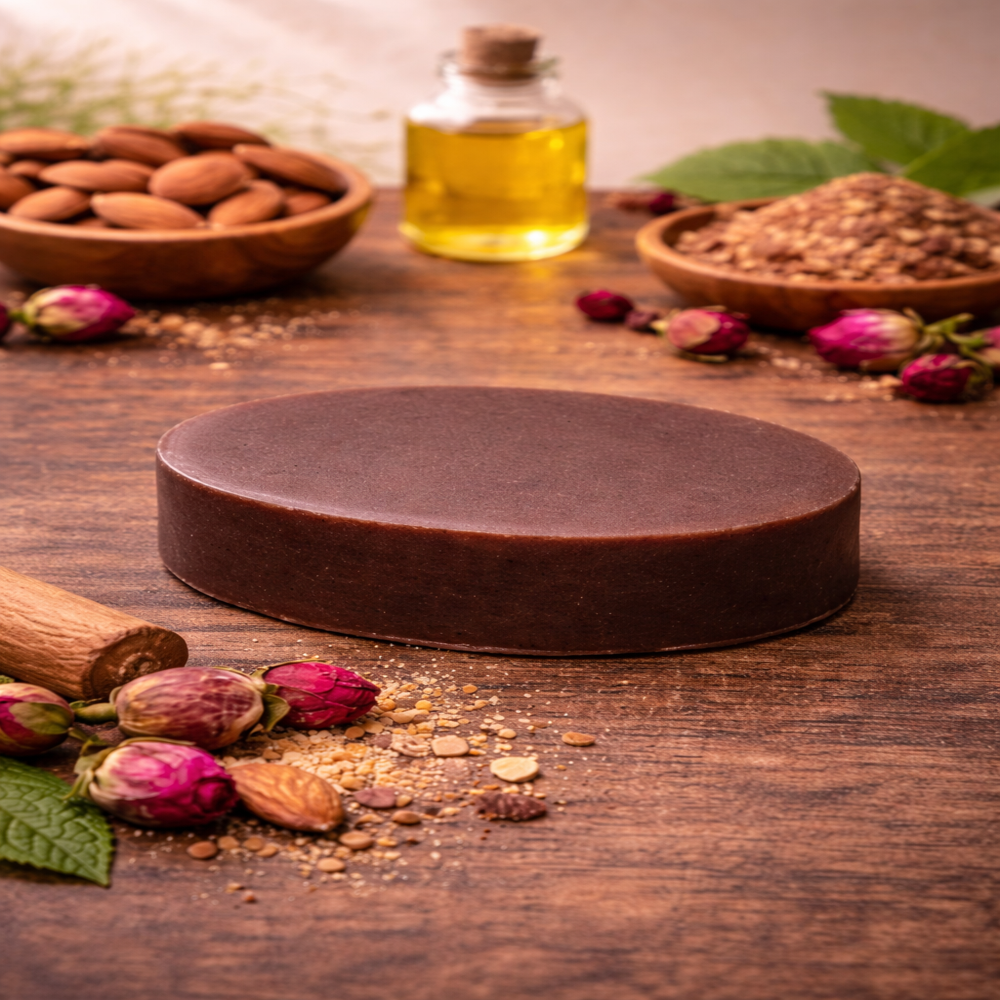Rose Almond Soap - Color: Brown