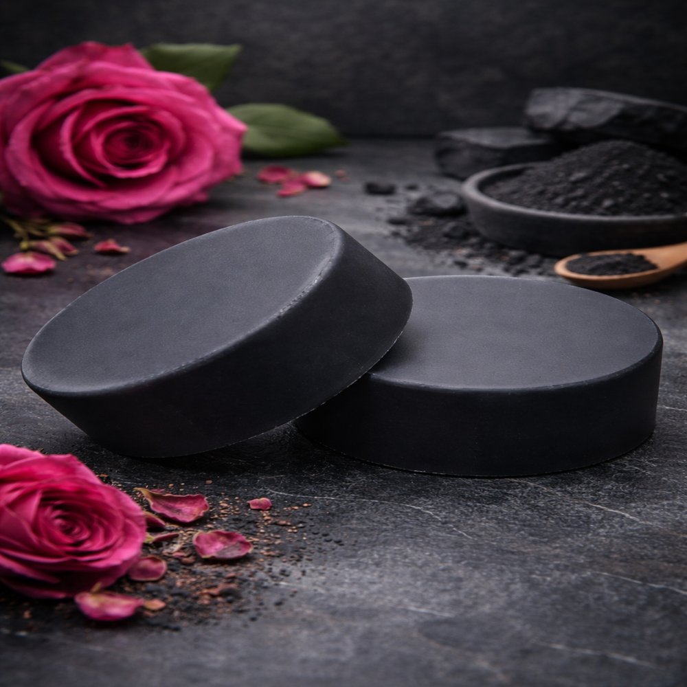Charcoal, Rose Soap
