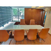 Corian Acrylic Solid Surface L Shape Office Table - Assembly: No Assembly Required