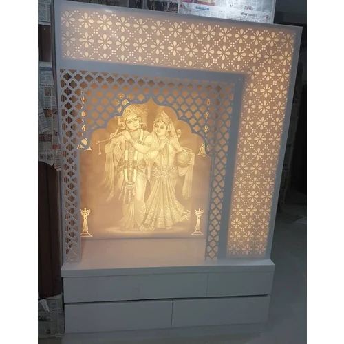 सफेद पोलिश राधा कृष्णा कोरियन ठोस सतह मंदिर