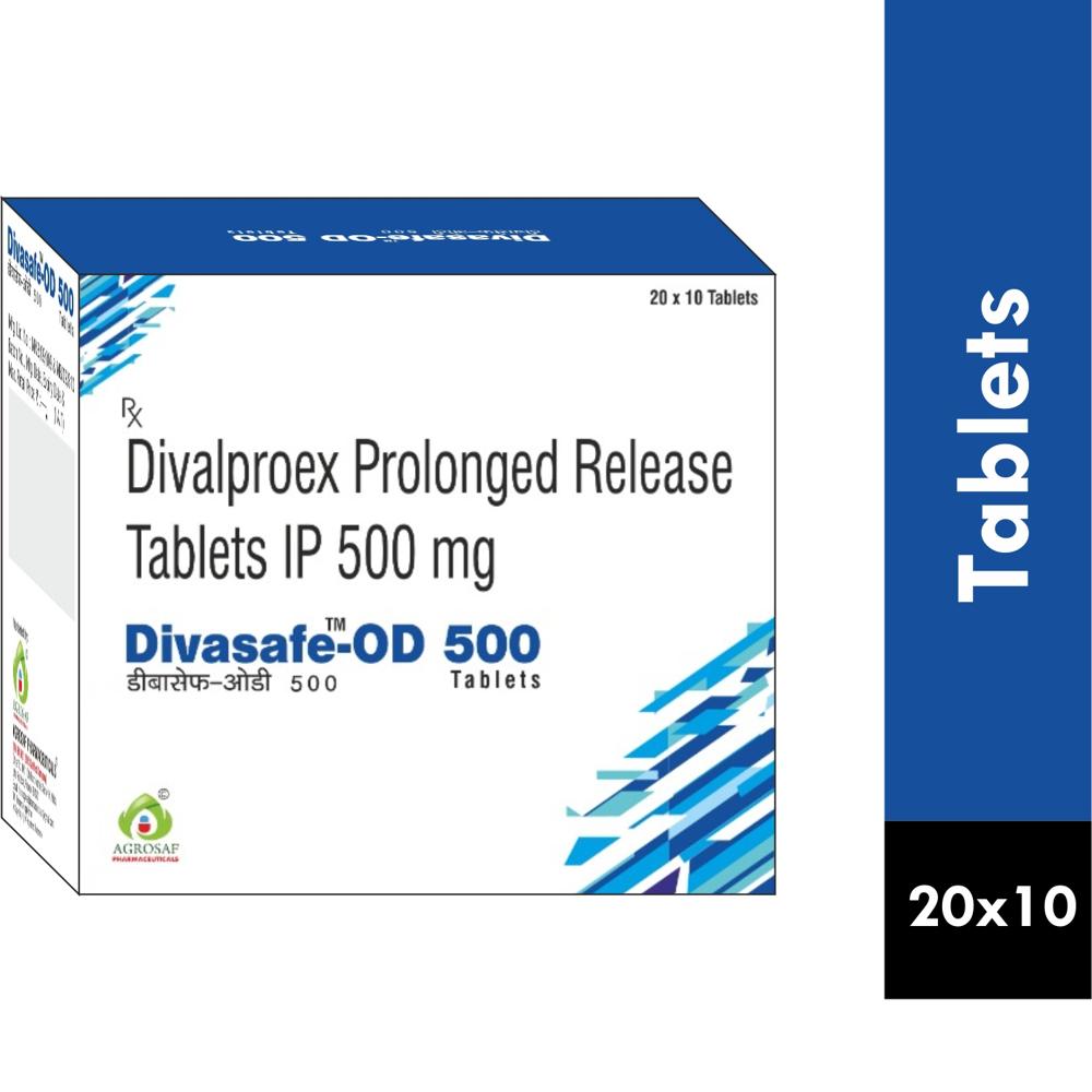 DIVASAFE OD 500 TAB 20X10 - Divalproex (500mg)