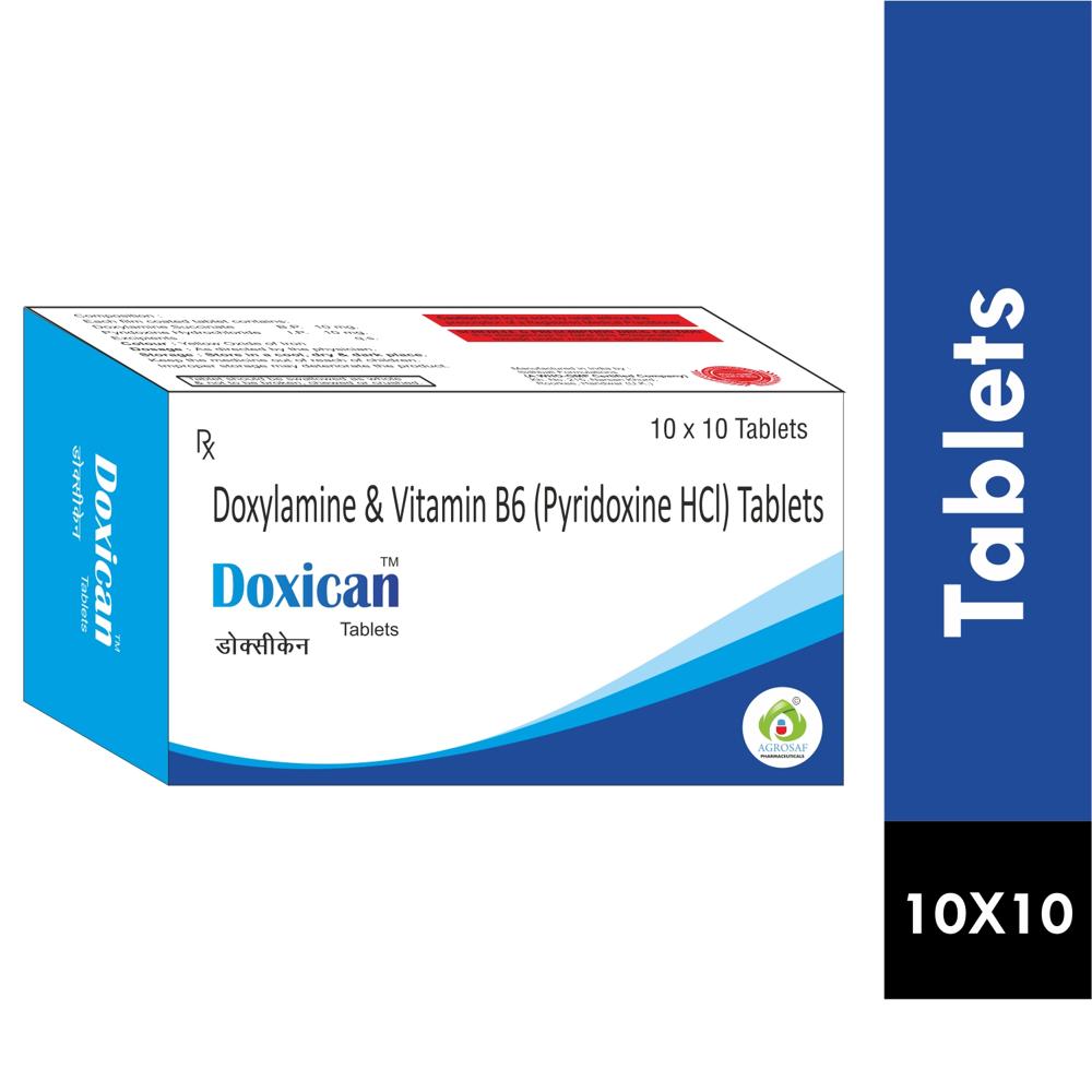 DOXICAN TABLET - Doxylamine Succinate 10 mg, & VITAMIN B6(Pyridoxine Hydrochloride) 10 mg