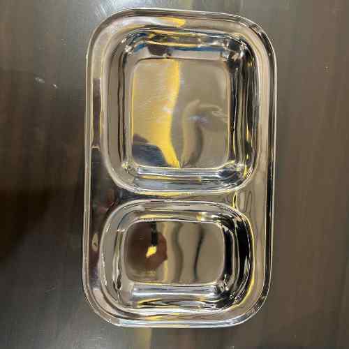 Stainless Steel 2in1 Compartment Plate