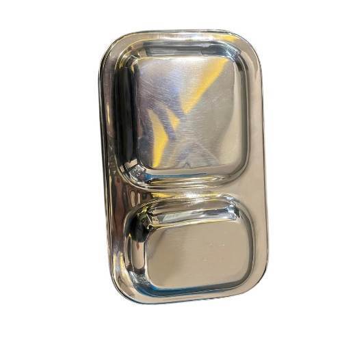 Stainless Steel 2in1 Compartment Plate