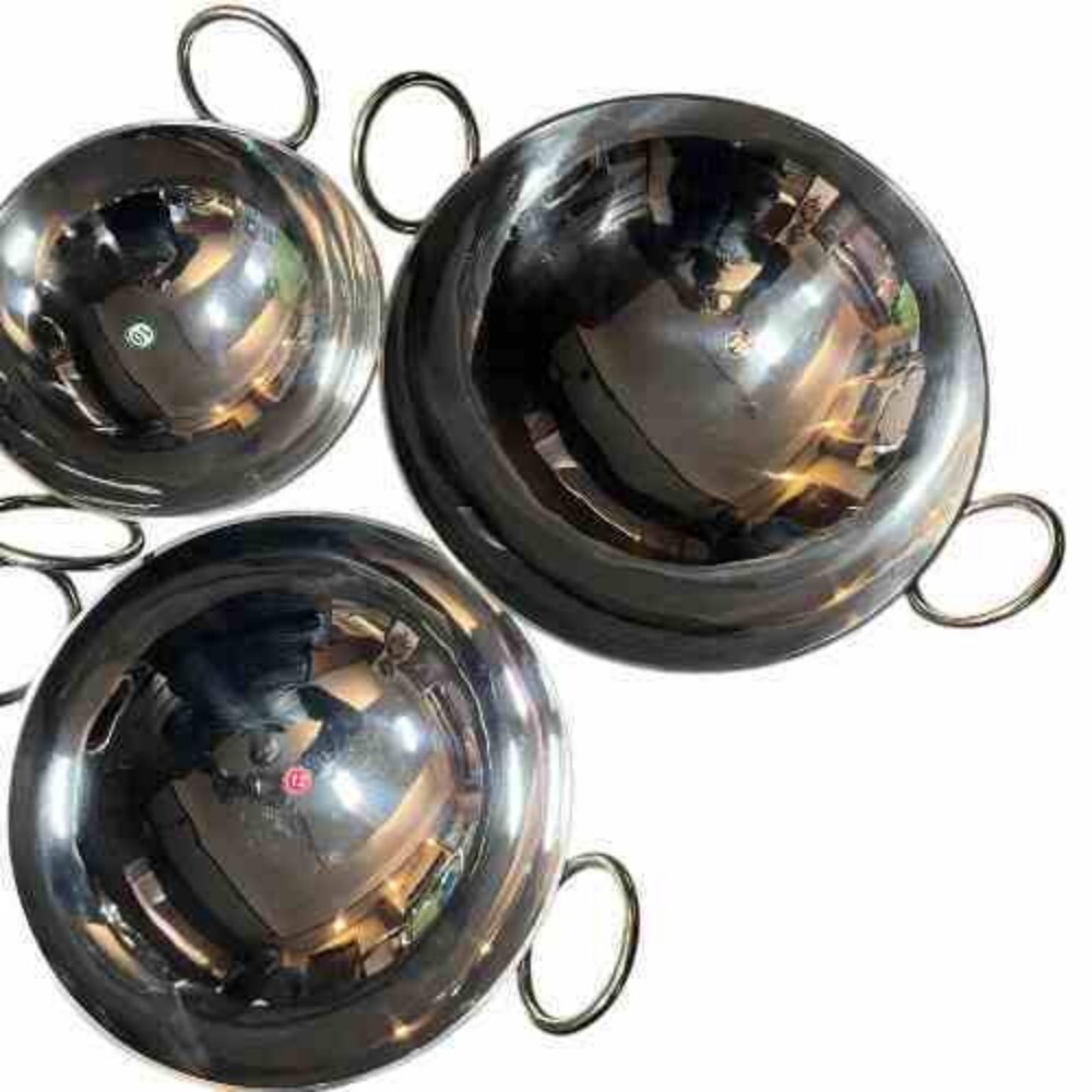 Stainless Steel Kadai - Heavy 3mm Design, Standard Size, Silver Color | Smooth Surface Finish, Excellent Heat Distribution, Versatile Cooking