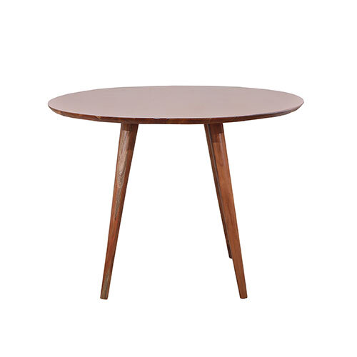 Acacia Wood Round Table - Artwork: Handmade